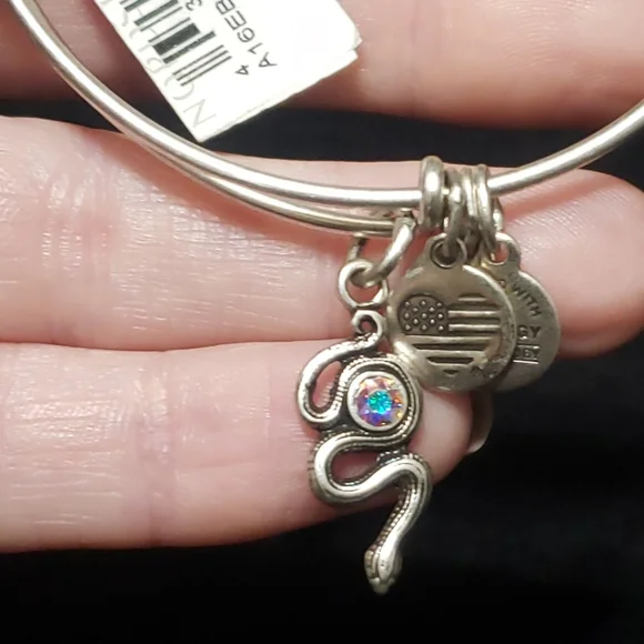 NWT Alex & Ani Rafaelian Silver Snake & Swarovski Crystal 2017 - Picture 6 of 13